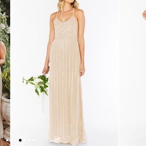 Show Me Your Mumu Gala Dress Champagne Beaded